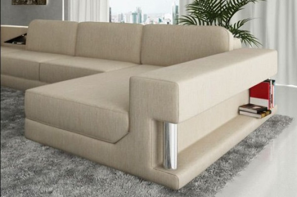 U-Form Sofa Couch Design Couch Textil Modern Polster Neu Wohnlandschaft Ecksofa