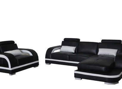 Eck Sofa Polster Couch Sitz Ecke Leder Garnitur Sessel L Form Wohnlandschaft Neu