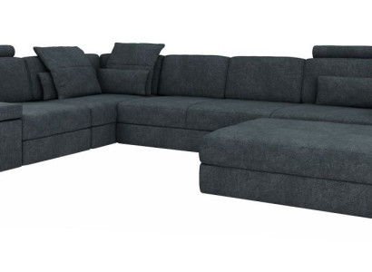 Design Sofa Couch Ecke mit Hocker Polstermöbel Wohnzimmer L-Form Modern Luxus