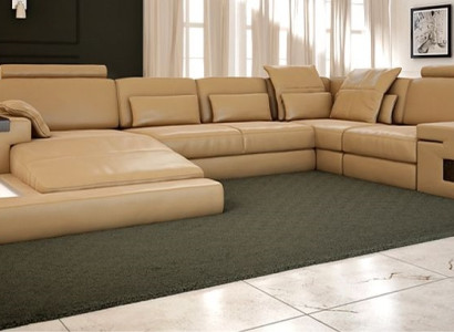 Design Polster Modern Leder Bettfunktion neu Stoff Ecksofa U-Form Sofa Couch