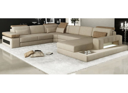 Wohnlandschaft U Form Ecksofa Sofa Couch Polster Ecke Wunderschöne XXL Stoff