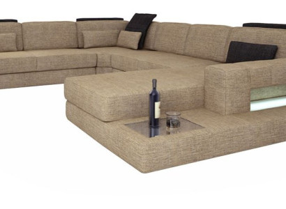 Wohnlandschaft Ecksofa Sofa Couch Sofa U Form Samt Stoff Sitz Designer Neu