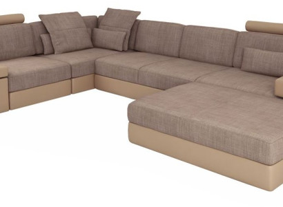 Moderne Sofa Ecke Set L-Form gepolsterte Sitze Couch Wohnlandschaft Hocker Möbel