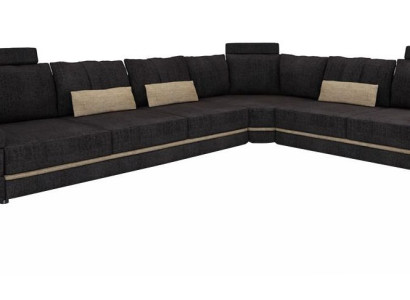 Wohnzimmer Textil Schwarz Sofa Sofas L-FormSitz Farbe Ecksofa Couch Polstermöbel