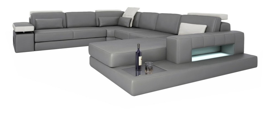 Sofas Grau Neu Sofa U-Form Stoffsofa Couch Wohnlandschaft Design Modern Leder