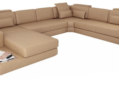 Wohnlandschaft U-Form Design Modern Sofa Couch Ecksofa Leder Polster Neu