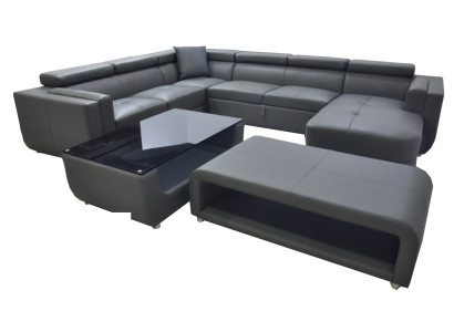 Design Leder Polster Sitz Ecke Leder Sofa Polster Eck Wohn Landschaft