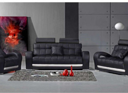 Ledersofa Couch Wohnlandschaft 3+2+1 Sitzer Garnitur Design Modern Sofa B2023