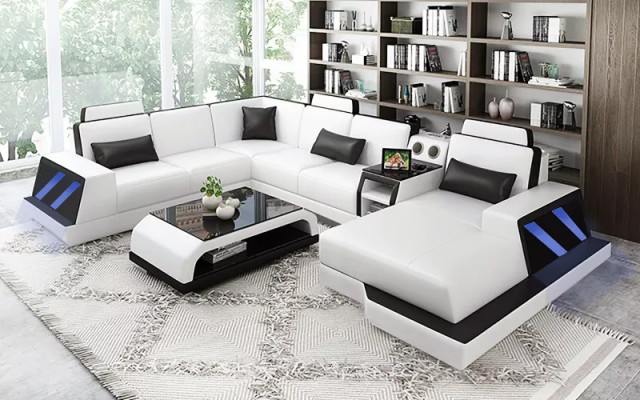 Wohnlandschaft Ecksofa Sofa Design Couch Sofas Eckgarnitur Couchen Tisch 2tlg.