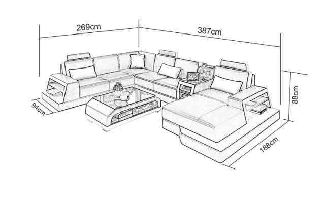 Wohnlandschaft Ecksofa Sofa Design Couch Sofas Eckgarnitur Couchen Tisch 2tlg.