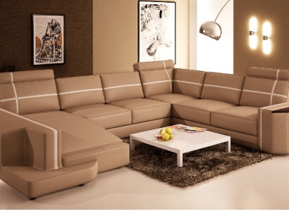 Sie unser U-förmiges Ledersofa Modern im exquisiten Designerstil