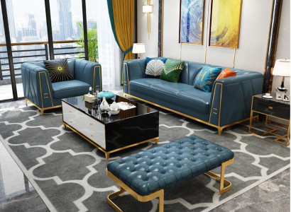 Chesterfield Exklusive Design Möbel 31 Sitzer Hocker Couch Polster Garnitur