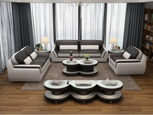 Sofagarnitur 321 Tisch Hocker Sideboard Wohnlandschaft Couchen Sofa Couch 7tlg.