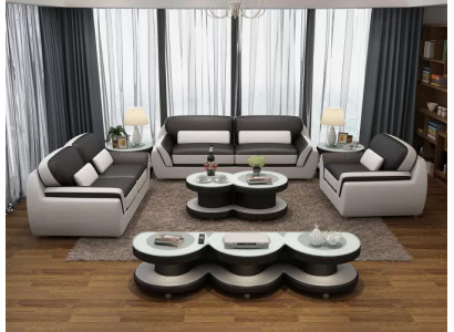 Sofagarnitur 321 Tisch Hocker Sideboard Wohnlandschaft Couchen Sofa Couch 7tlg.