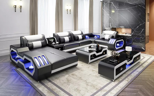 Design Eckgarnitur Ecksofa Sofa Couch Sofas Couchen Tisch 2tlg. Wohnlandschaft