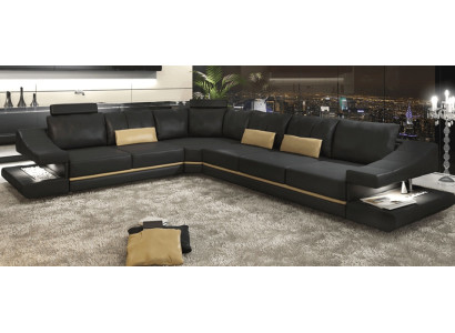 Wohnzimmer Textil L-Form Sofas Schwarz NEU Ecksofa Couch Polstermöbel