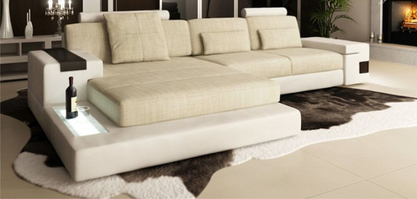 L-form Bettfunktion Couch Leder Sofas Couchen Schlaf Sofa Design Ecksofa