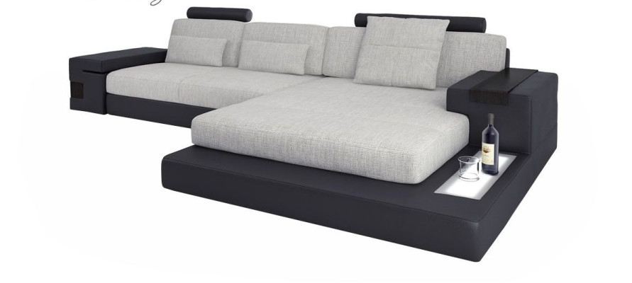Stoff L-Form Couch Wohnzimmer Ecksofa moderne Design Textil großes Sofa Modern