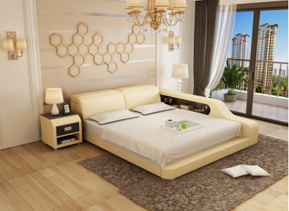 Wasserbett Hotel Doppelbett Betten Komplett Lederbett Wasser Mit USB Polsterbett