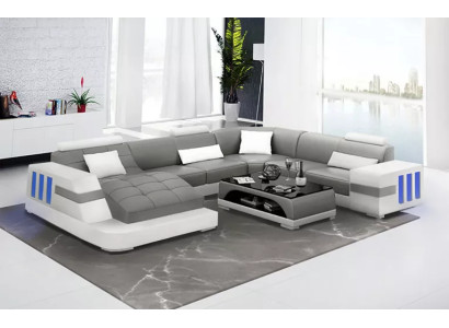 Designer Sofa Ecksofa Ledersofa Sofas UForm Polster Couch Wohnlandschaft Leder