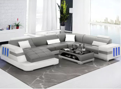 Designer Sofa Ecksofa Ledersofa Sofas UForm Polster Couch Wohnlandschaft Leder