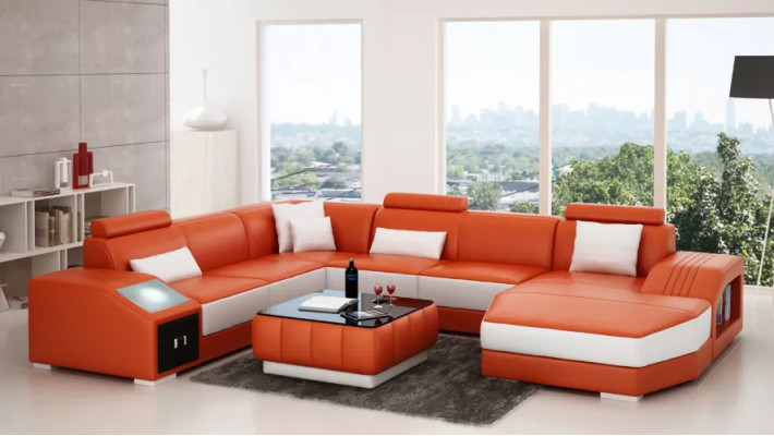 Ledersofa Designer Sofa Ecksofa UForm Modernes Sofa Ledersofa Ecksofa Polster