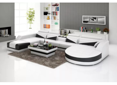 Eckgarnitur Sofa Polster Eckgruppe Wohnlandschaft Ledersofa Couchen sofas 2tlg.