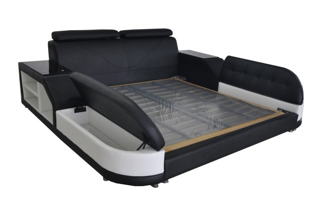 Design Luxus Bett Leder Polster Ehe Moderne Hotel Betten 140/160/180/200