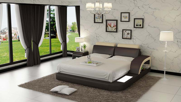 Wasserbett Hotel Doppel Bett Betten Komplett Lederbett Polsterbett Wasser LB8808