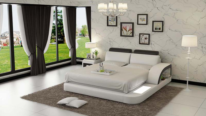 Wasserbett Hotel Doppel Bett Betten Komplett Lederbett Polsterbett Wasser LB8808