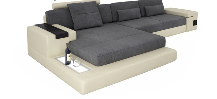 Luxus Sofa Couch Ecke Polstermöbel Wohnzimmer L-Form Modern Design Textil Stoff