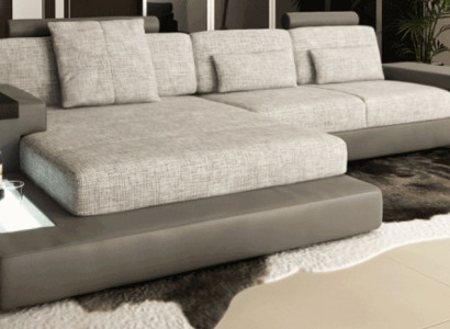 Design Sofa Couch Ecke Polstermöbel Wohnzimmer LForm Modern Elegant Textil Stoff