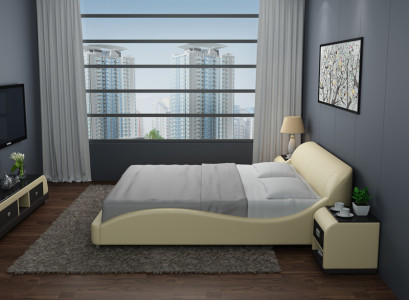 Wasserbett Hotel Doppel Bett Betten Komplett Lederbett Polsterbett Wasser LB8822