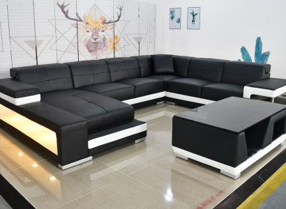 Luxus Wohnzimmer Sofa Ecksofa Polster Eck Eofas Couchen Led Ledercouch Garnitur