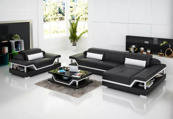 Ecksofa Wohnlandschaft Eckcouch Eckgarnitur Polster Sofa LForm Ledersofa Couch