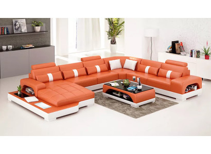 Ecksofa Polster Ecksofa U-Form Modernes Sofa Ledersofa Designer-Sofa