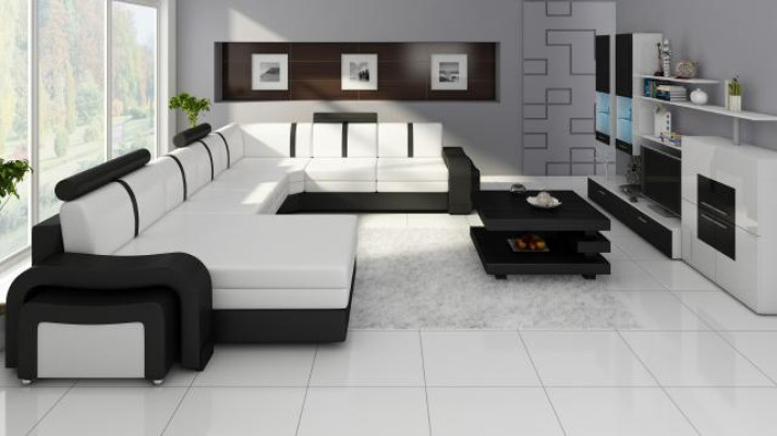 Designer Wohnlandschaft Sofa Polster Ledersofa Ecksofa Couch Ledergarnitur NEU