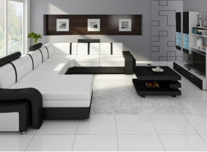 Designer Wohnlandschaft Sofa Polster Ledersofa Ecksofa Couch Ledergarnitur NEU