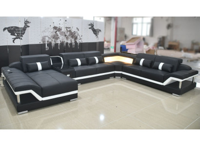 Moderne Ecksofa Couch Polster Eckgarnitur Ledersofa Sitzecke Sofa Wohnzimmer Neu