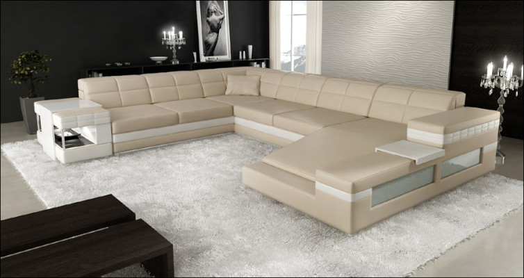 Wohnlandschaft Designer Sofa Couch Big Polster Leder Sofas Eck Ecke Sitz PH3006