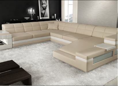 Wohnlandschaft Designer Sofa Couch Big Polster Leder Sofas Eck Ecke Sitz PH3006