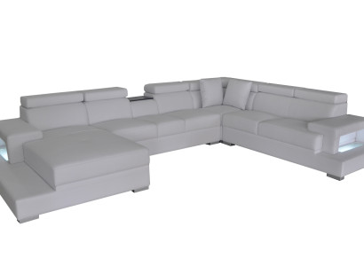 Design Leder Polster Sitz Zimmer Eck Wohn Sofa Couch XXL Designer