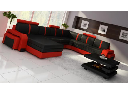 Ecksofa Eckcouch NEU Wohnlandschaft Sofa Polster Ledersofa mit USB Ledergarnitur