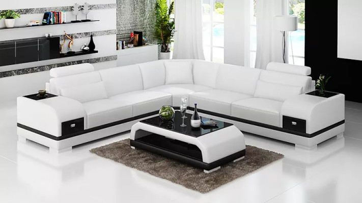 Design Ledergarnitur Couchen Eckcouch Sofa Polster Sofas Ledercouch Wohnzimmer