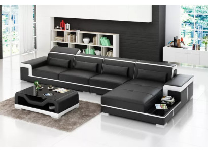 Design Eckcouch Ledergarnitur Wohnzimmer Ledercouch Sofa Polster Couchen Sofas