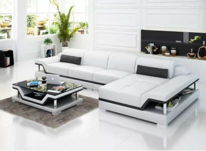 Wohnlandschaft Ledersofa Ecksofa L-Form Modernes Sofa Ecksofa Polster