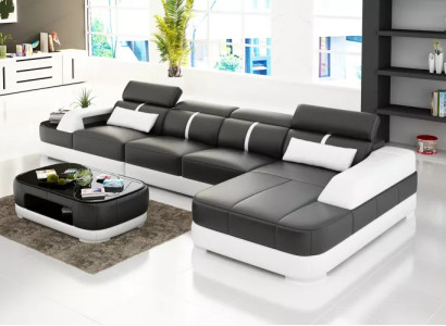 Design Ledergarnitur Wohnzimmer Eckcouch Ledercouch Sofa Polster Couchen Sofas
