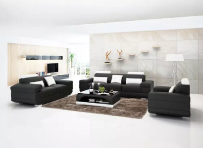 Moderne Couch Sofagarnitur 321 Sitzer Couchtisch Ledersofa Sofa Wohnlandschaft