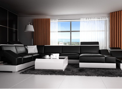 Ledersofa Sofa Couch Wohnlandschaft Ecksofa Garnitur Design Modern Sofa mit USB