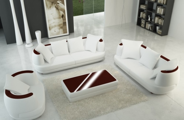 Sofagarnitur Royal Luxus Designer Couch Polster 3+2+1 Leder Sofa Sitz Royal Grau